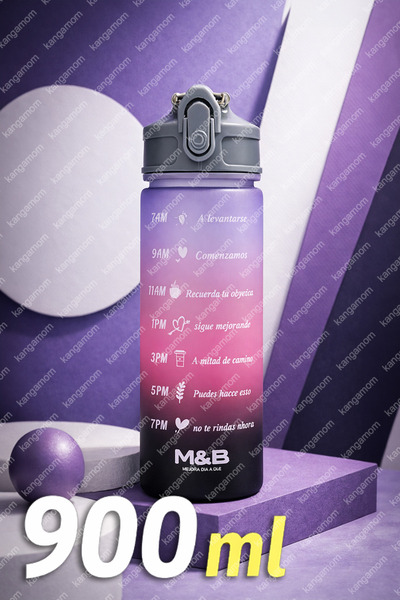 M&B WATER BOTTLE 3'lü Motivasyonel Matara Seti - Günlük Spor Kamp Su Matarası Pipetli Suluk Su Şişesi 2000-900-500ml