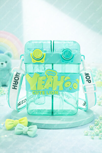 M&B WATER BOTTLE زجاجة مياه ملونة بحزام رقبة مزدوج - خالية من مادة BPA