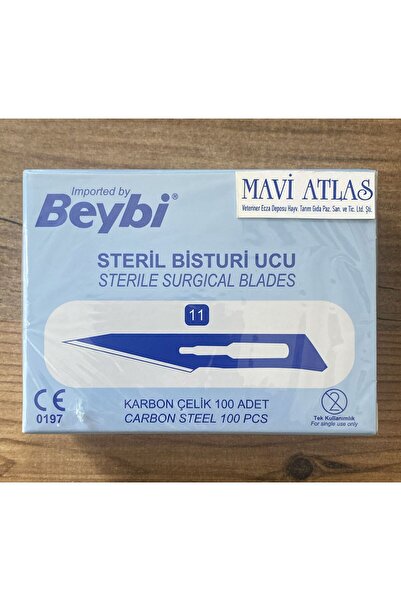 Beybi BİSTÜRİ UCU NO:11 (100 ADET) PASLANMAZ KARBON ÇELİK (NEŞTER UCU)(STERİL)
