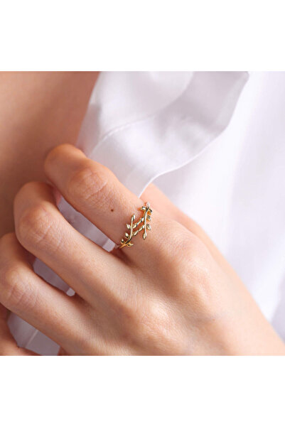 Sembol Gold 14K Altın Zeytin Dalı Yüzük