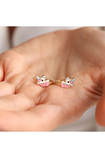 Sembol Gold 14 Ayar Altın Unicorn Çocuk Küpesi