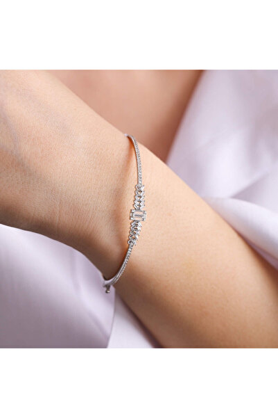 Sembol Gold Beyaz Altın Kelepçe Bilezik Sarmaşık