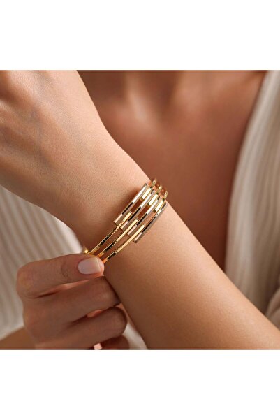 Sembol Gold Ajda Kaburga Kelepçe Dört Sıra YENİ