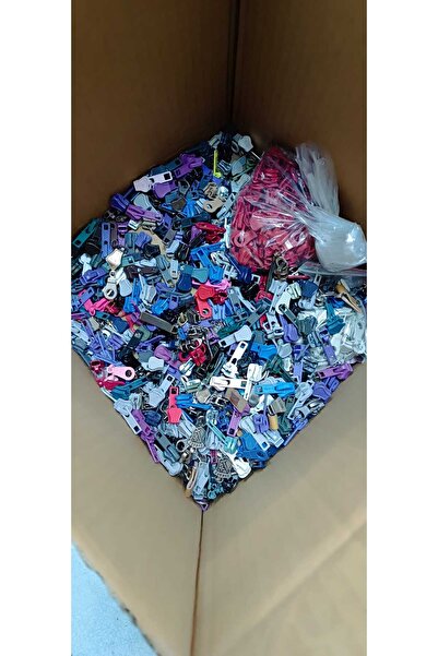 enSarüx 100 adet 5 no fermuar başlığı karışık (metal diş - plastik diş - kemi...