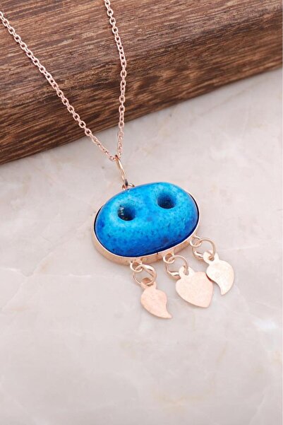 Sümer Telkari Süryani Nazar Boncuğu Rose Gümüş Kolye 2131