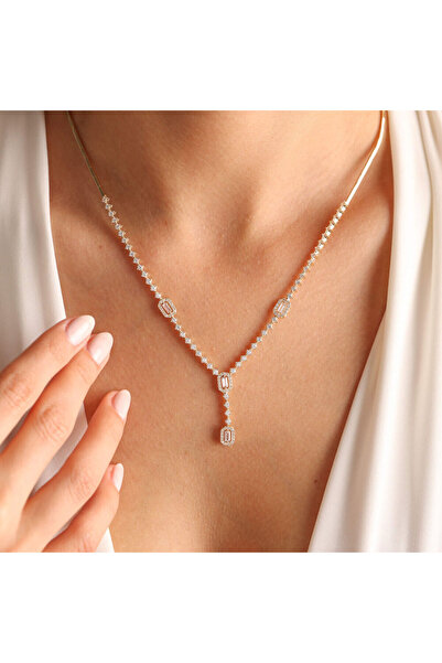 Sembol Gold Sarı Altın Set 8 Ayar Baget Tasarım Kolye,Küpe,Bileklik