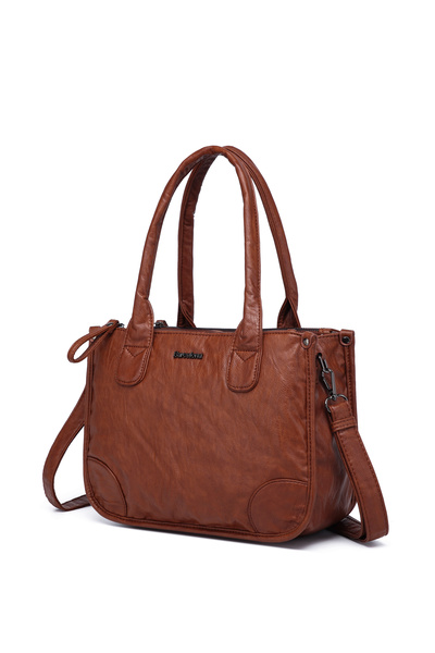 Solo Bag Brown Washed Leather Multi-Compartment Stylish Soft Leather Shoulder...