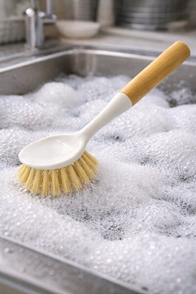 Vichy Wooden Handle Surface Cleaning Brush |   Durable and Practical Use Vch-...