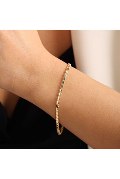 Sembol Gold Pullu Altın Bileklik 3mm