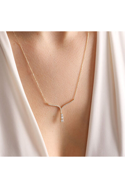 Sembol Gold Altın Tria Kolye