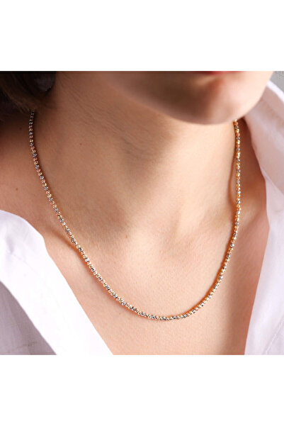 Sembol Gold 14 Ayar Altın Dorika Zincir Tricolor 45 cm