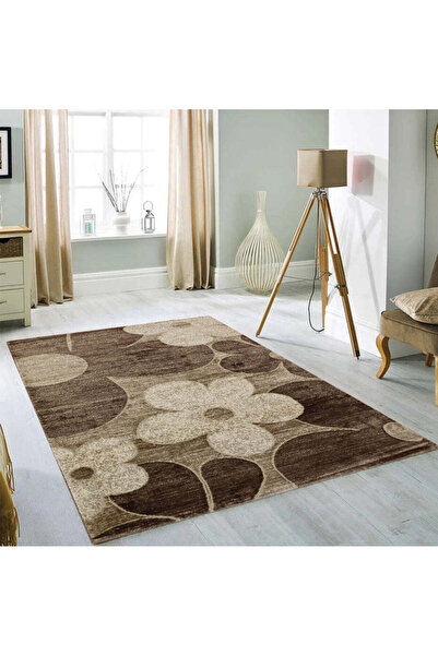 Dualhome Rug April Unique Flowers Brown, 80x300 cm, Floral - 80x300 cm, recta...
