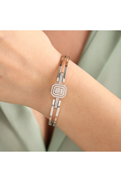 Sembol Gold Beyaz Altın Baget Kelepçe