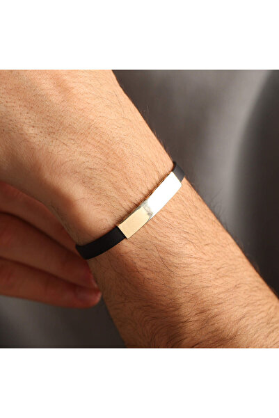 Sembol Gold 14 Ayar Altın Erkek Bileklik Plaka -İsim Yazılır-