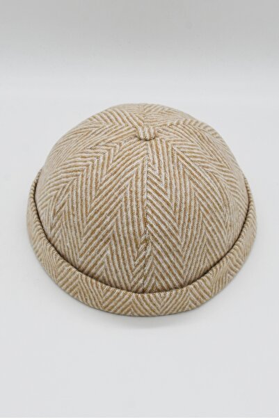 Külah Kışlık Yeni Stil Yün Retro Hip-Hop Docker Şapka Camel