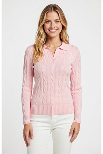 youknitwear you Riviera 100% Cotton Polo Neck Women's Sweater
