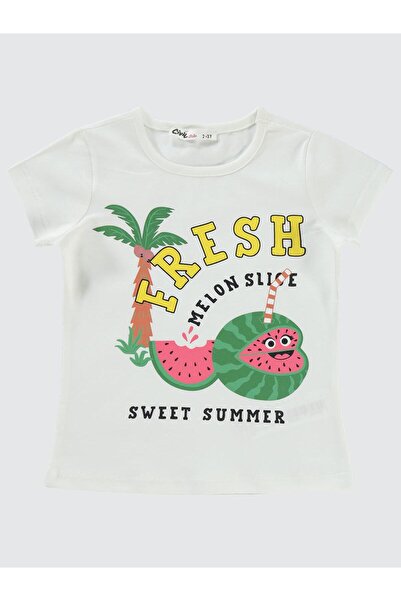 Civil Girls Kız Çocuk Tişört 2-5 Yaş Ekru