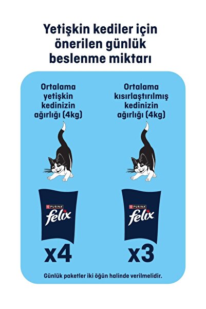FELIX Yenilenmiş Paketi Ile 32 Adet Karışık Yaş Kedi Maması