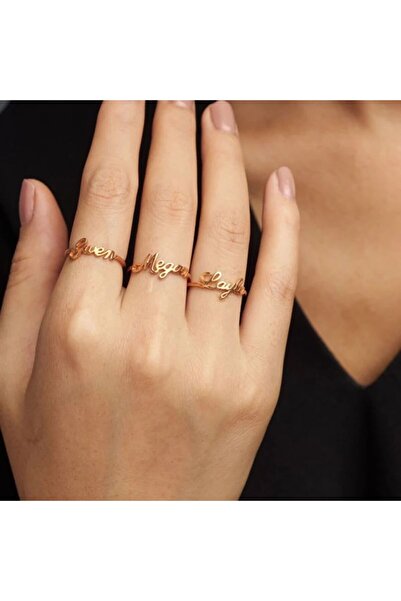 Sembol Gold Altın İsimli Yüzük Sarı, Rose ve Beyaz