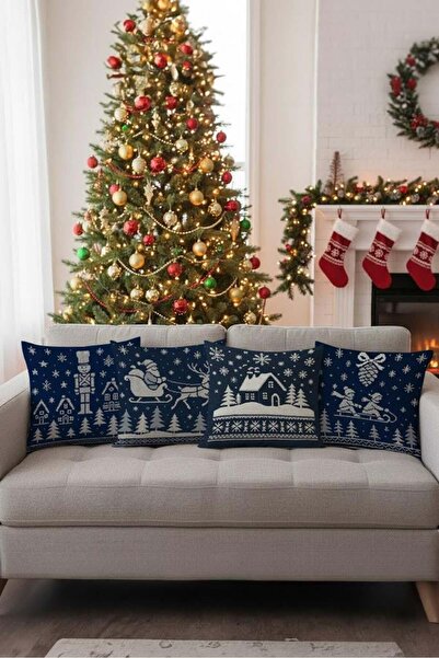 Markaev Husă pentru pernă cu tematică de Crăciun de Anul Nou, 4 piese 1042