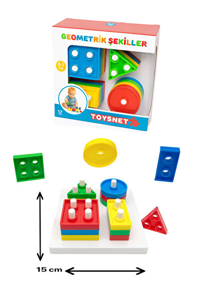 toysnet Geometrik Şekiller Bulmaca + Bultak Puzzle 2li Eğitici Oyuncak Seti