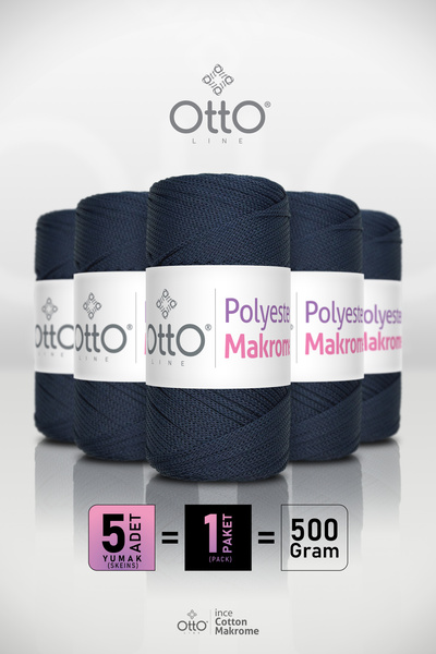 Otto Poliester Makrame - mornarsko plava - pakovanje od 5 - 2mm / 100gr / 100...