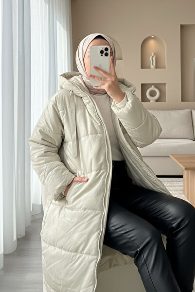 HİJABAYA Kaput sa kapuljačom, čipkastim detaljima i patentnim zatvaračem Punjen