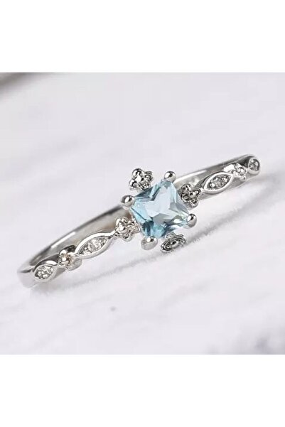 Sembol Gold Pırlanta Yüzük Aquamarin Exuslave 0,34 Karat