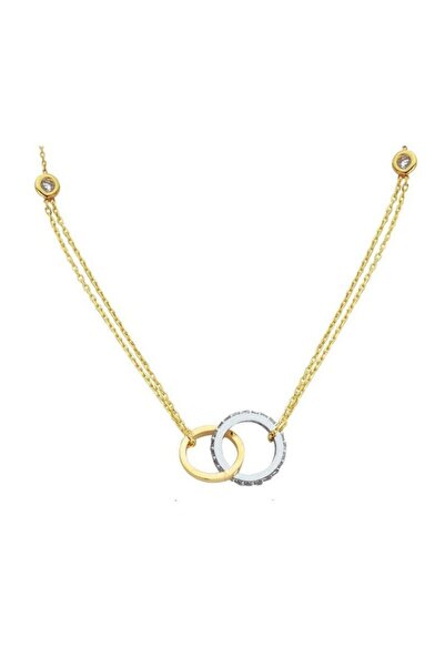 Sembol Gold 14 Ayar Altın Alyanslı Kolye Çift Zincirli