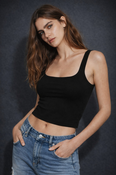 HAKKE Kompak Ribana Kısa Askılı ATLET