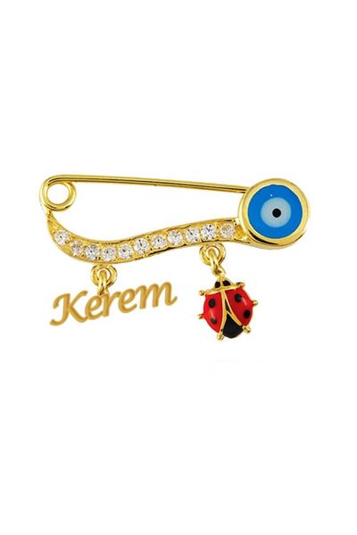 Sembol Gold Altın Çengel İgne İsimli ve Uğurböcekli