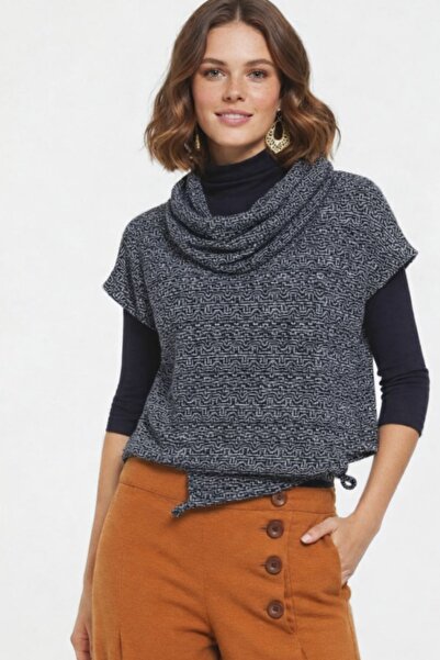 Clandestino Μπλούζα με λεπτομέρεια γιακά με έθνικ σχέδιο μαύρο