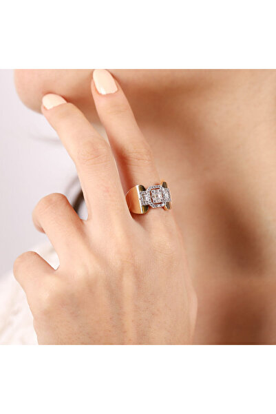 Sembol Gold 14 Ayar Sarı Altın Baget Yüzük Claris