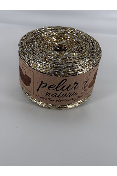 dmtbutik METALİK KAGIT İP SİMLİ POLYESTER ÇANTA SUPLA NAKIŞ ŞAPKA MAKROME ÖRG...