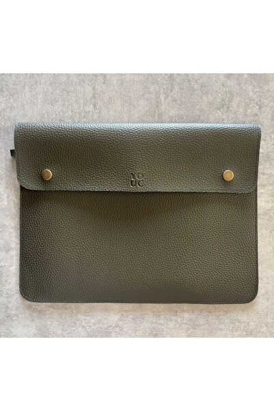 YOUC Design Laptop Case 13' 14' 15' Inch Notebook Vegan Faux Leather Bag Khaki