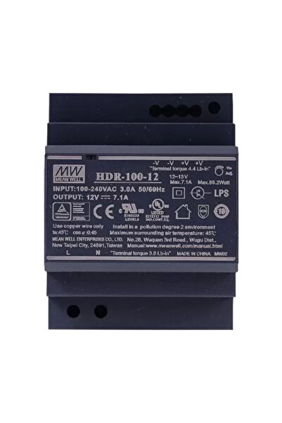 Meanwell Sursă de alimentare în comutație, 12V / 7.1A, șină DIN - MEAN WELL H...