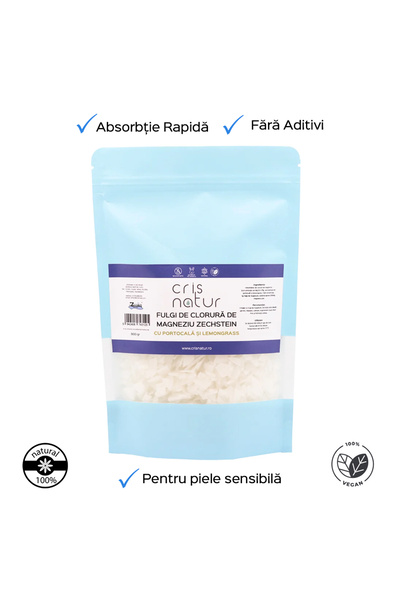 Cris Natur Fulgi de magneziu Zechstein pentru baie cu portocale și lemongrass...