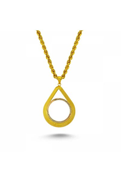 Sembol Gold Altın Tuğralı Kolye Tam Altınlı Uç ve Zincirli