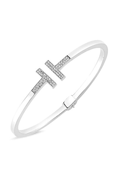 Sembol Gold Beyaz Altın Kelepçe Eklem Tasarım 14K Gold