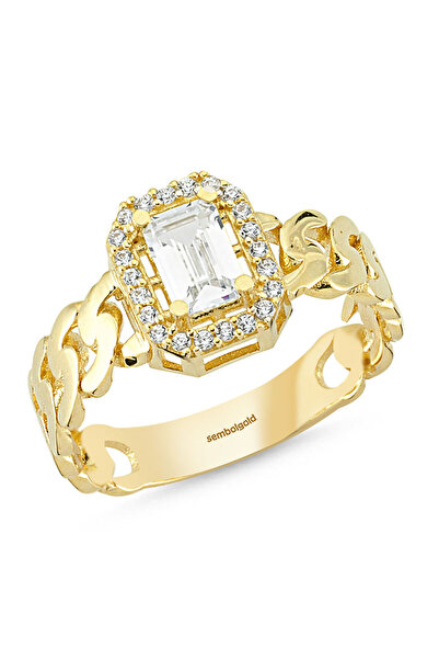 Sembol Gold Altın Baget Yüzük Gold Burgu Tasarım 0,60 Karat