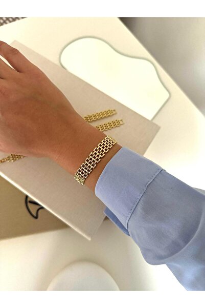 LORİEN ACCESSORİES Xuping Vip Seri Gold Hasır Örgü Kadın Bileklik