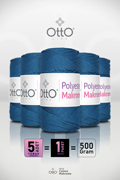 Otto Poliester Macrame - Albastru Aviator - Pachet de 5 bucăți - 2mm/100gr/10...