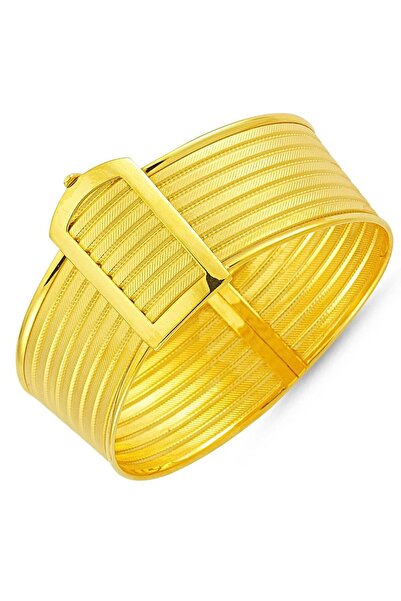 Sembol Gold Altın Hasır Kelepçe Altı Sıralı