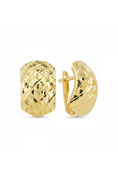 Sembol Gold Altın Aynalı Küpe J Model