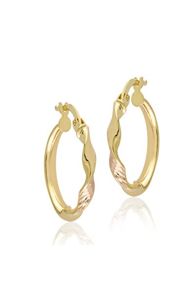 Sembol Gold 14 Ayar Altın Halka Küpe Tek Burma 2,0 cm