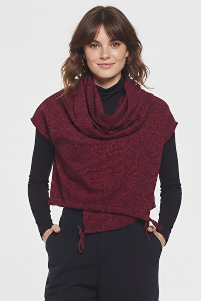 Clandestino Yaka Detaylı Etnik Desenli Bluz Kırmızı