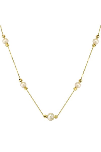 Sembol Gold İnci Altın Kolye Dorika Tasarım 14K