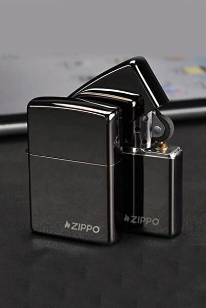 Zippo Çakmak Logolu Ebony Parlak Siyah 24756zl