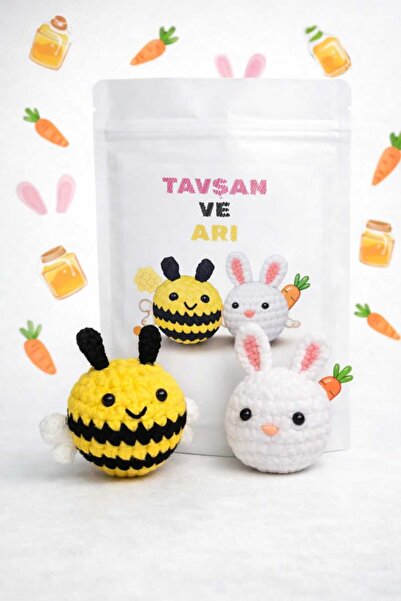 Tandor Amigurumi Kiti | Tavşan ve Arı Örgü Seti | Yeni Başlayanlar İçin | Ana...