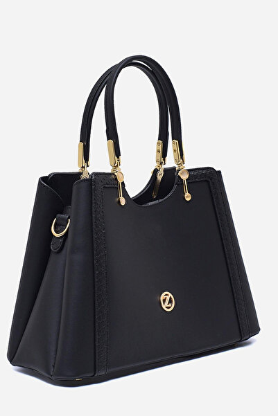 Zühre Geanta Neagra Z0009 - Cu Detaliu Panglica